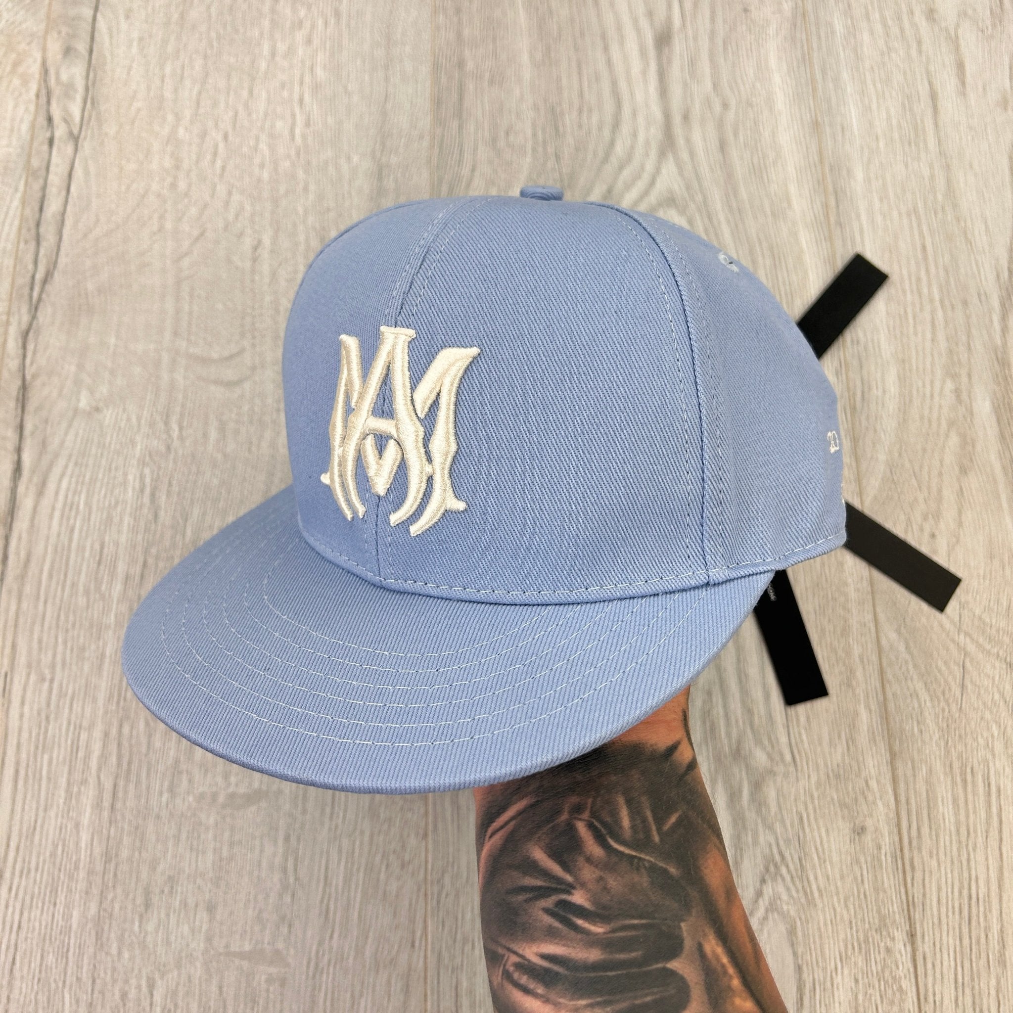 Amiri Men’s MA Logo Fitted Blue Flat Cap - Morely TrendsAmiri Type here:)