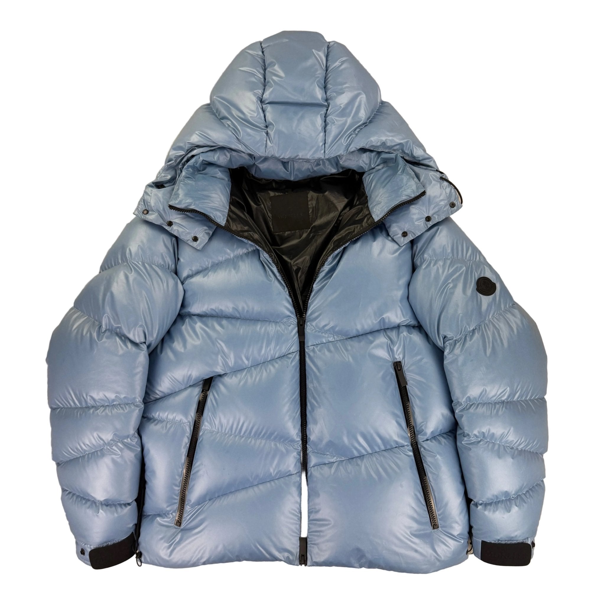 Moncler Men’s Yonne Baby Blue Black Badge Zip-up Down Jacket - Morely TrendsMoncler Type here:)