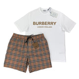 Burberry Men’s White T-shirt & Shorts Set