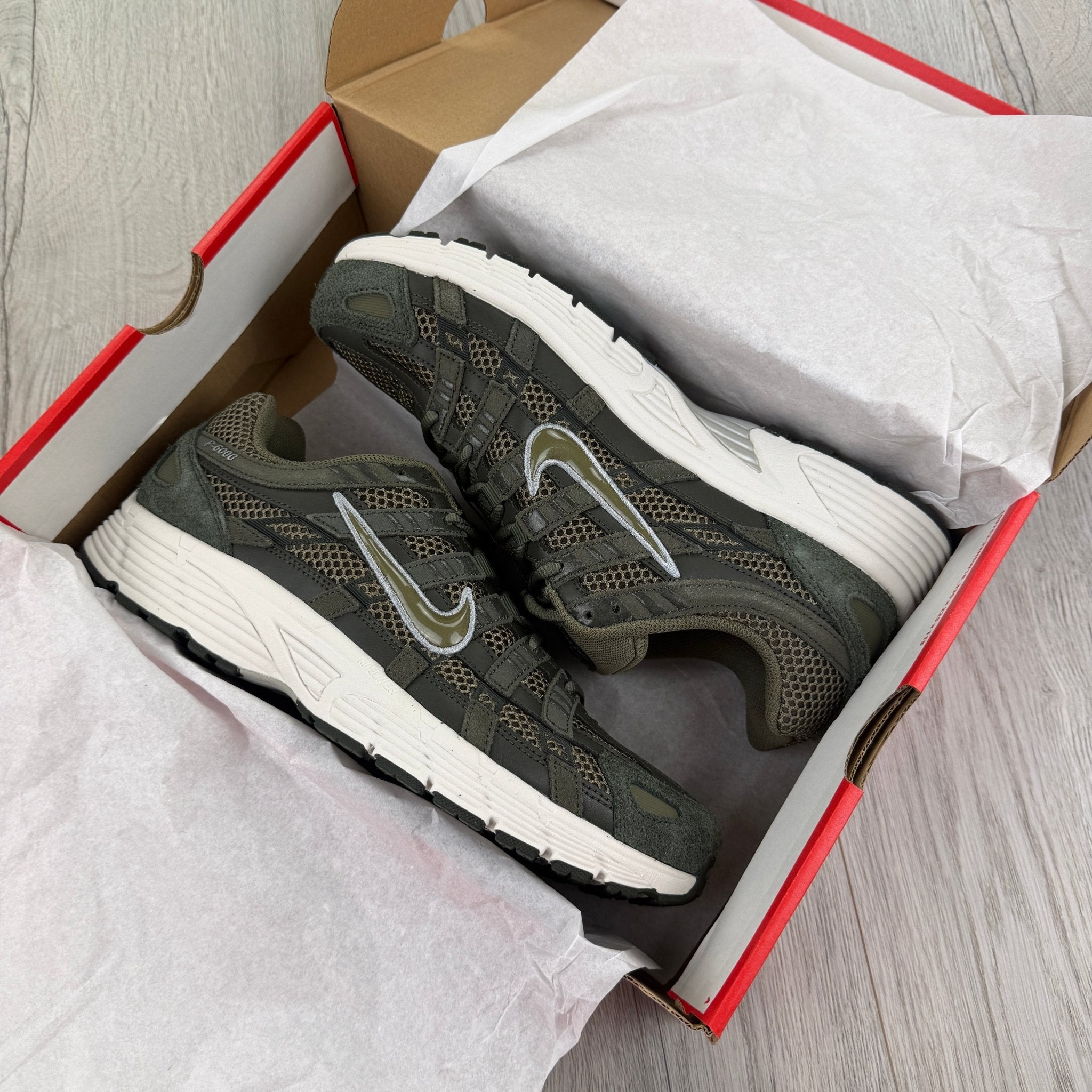Nike P-6000 Men’s Khaki Green Trainers - Morely TrendsNike Type here:)