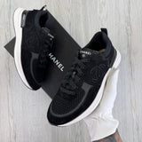 Chanel Men’s Black Low Suede Runners - Uk 7
