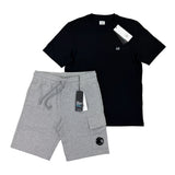 Cp Company Men’s Grey Shorts & Black T-shirt Set