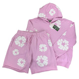 Denim Tears Men’s Pink Hoodie & Shorts Set