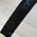 Amiri Men’s MX1 Aged Black Distressed Jeans - Uk 34