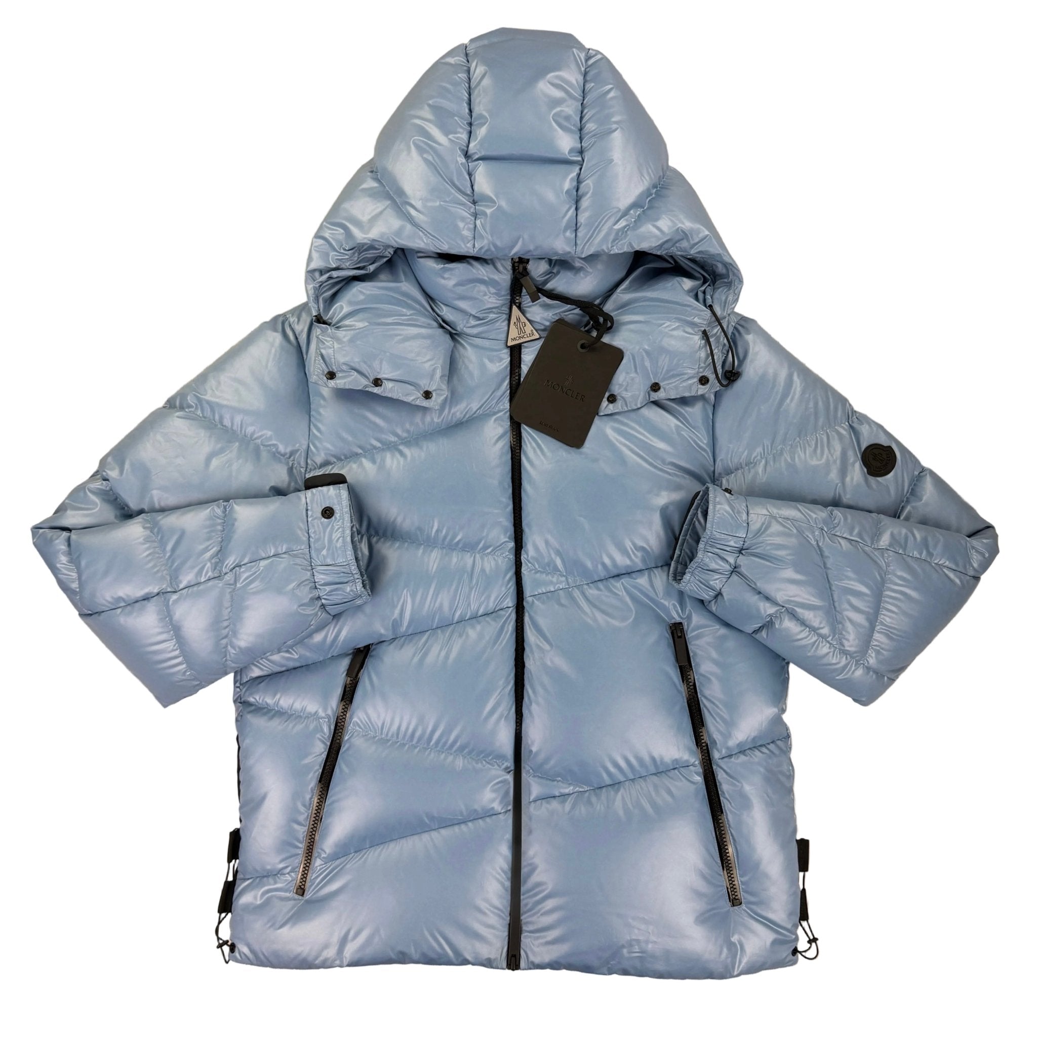 Moncler Men’s Yonne Baby Blue Black Badge Zip-up Down Jacket - Morely TrendsMoncler Type here:)
