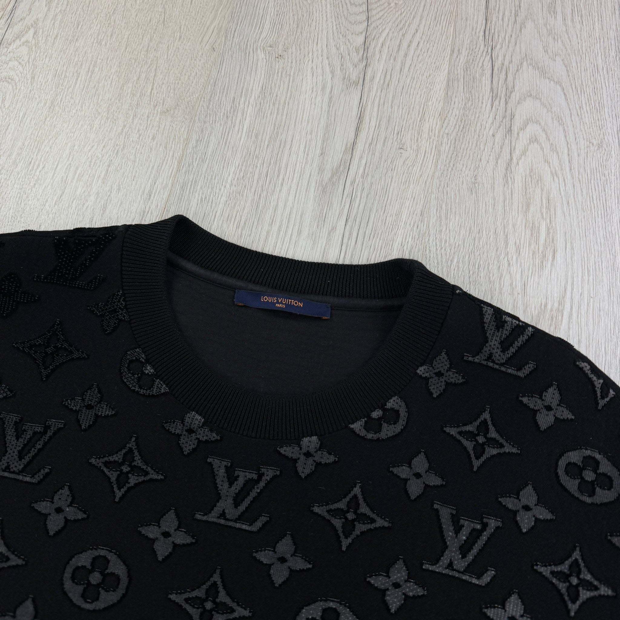 Louis Vuitton Men’s Black & White Monogram Jacquard Crewneck Jumper - XL - Morely TrendsLouis Vuitton Type here:)