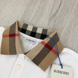 Burberry Men’s White Slim-Fit Checked Cotton-Piqué Polo Shirt
