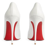 Christian Louboutin Women’s White Kate 120 Patent Leather Pumps