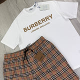 Burberry Men’s White T-shirt & Shorts Set