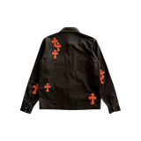 Chrome Hearts Brown Camouflage & Orange Cross Patch Work Dog Jacket