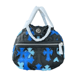 Chrome Hearts Black & Blue Leather Cross Patch Duffel Bag
