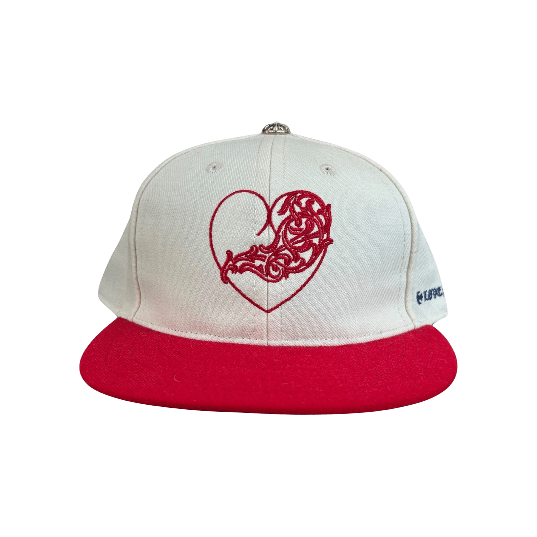 Chrome Hearts White & Red Heart Logo Fitted Hat - Morely TrendsChrome Hearts Type here:)