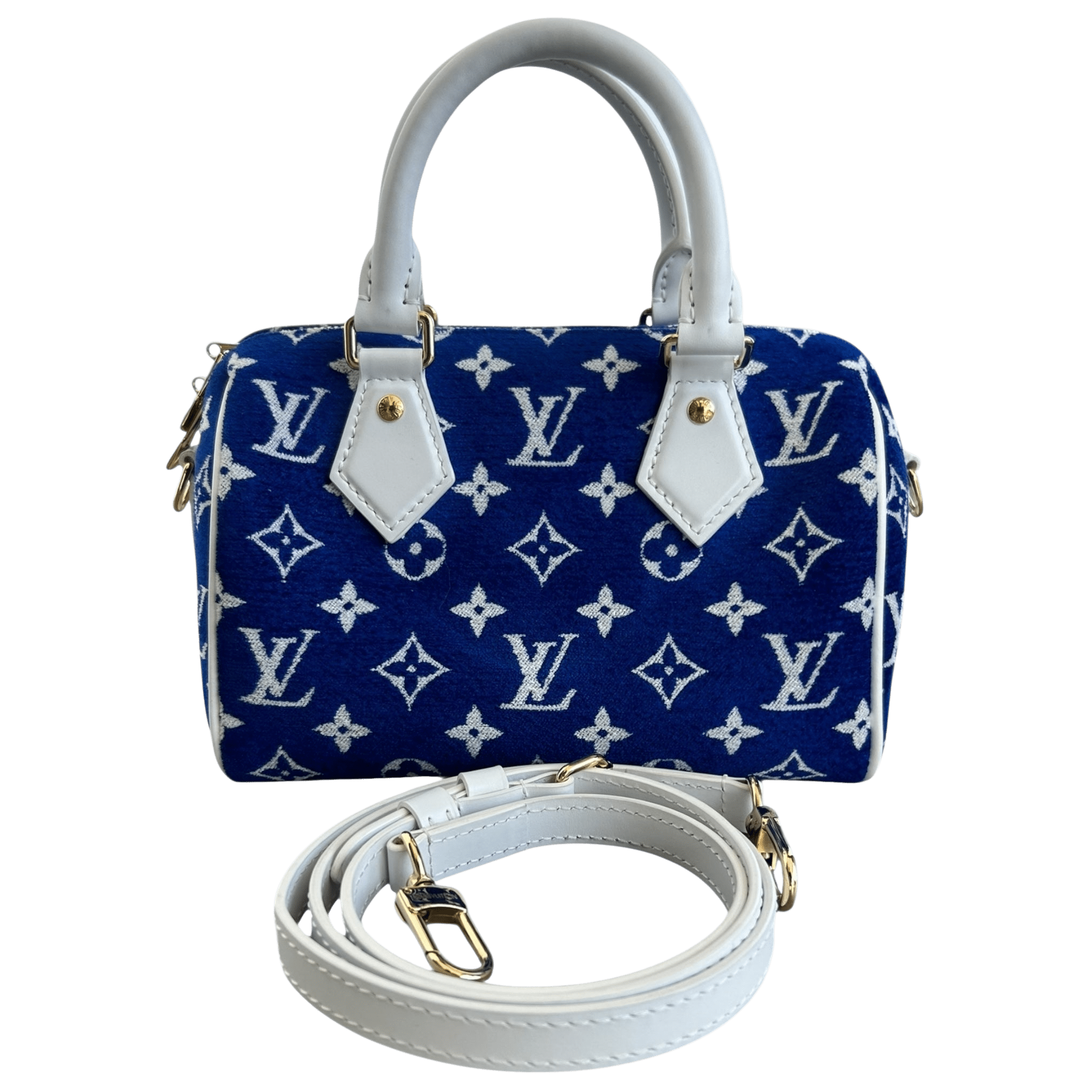 Louis Vuitton Blue & White Tennis Monogram Speedy 20 - Morely TrendsLouis Vuitton Type here:)