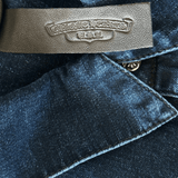 Chrome Hearts Blue Cross Patch Denim Button Up Shirt - Morely TrendsChrome Hearts Type here:)