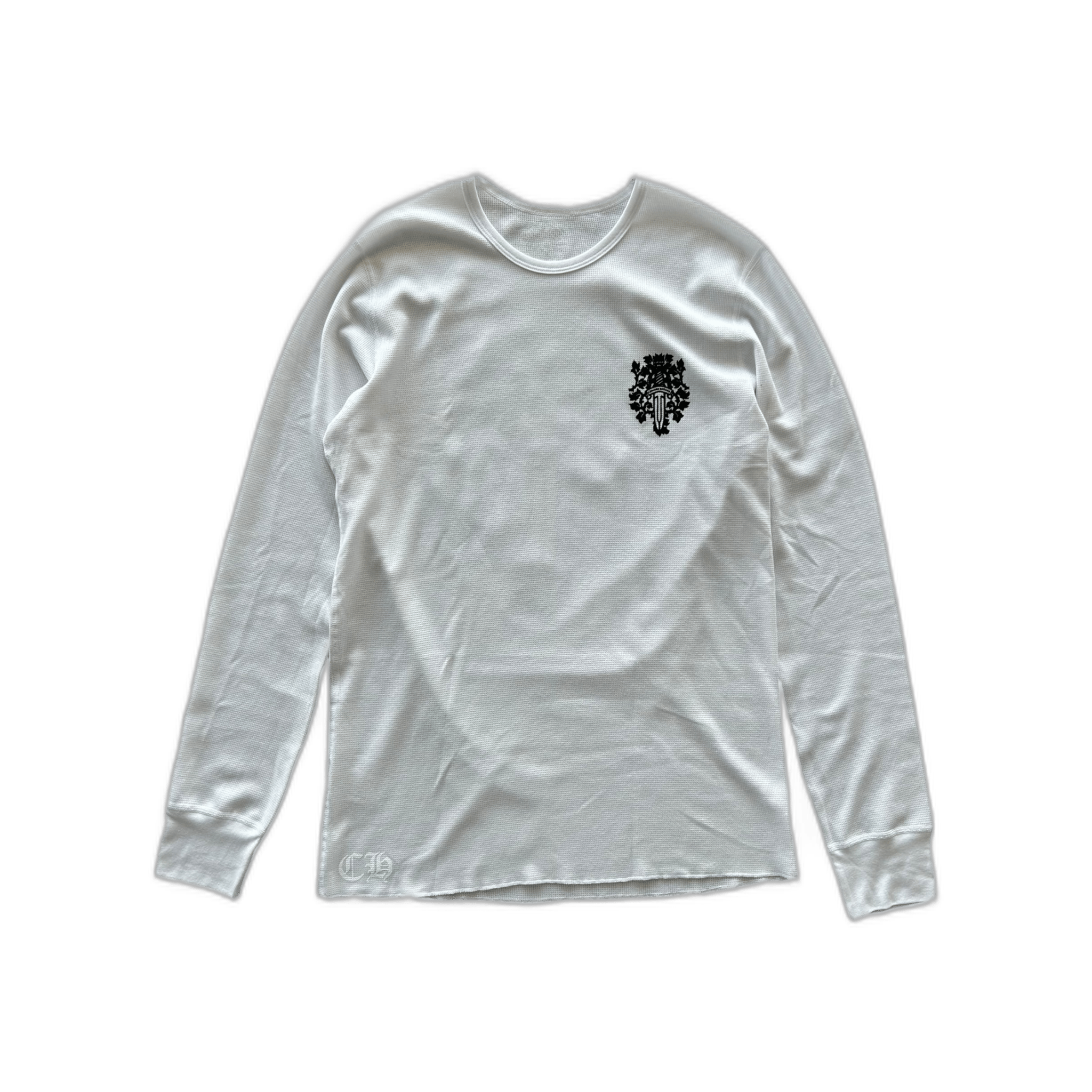 Chrome Hearts White & Black Dagger Logo Thermal Longsleeve T-Shirt - Morely TrendsChrome Hearts Type here:)