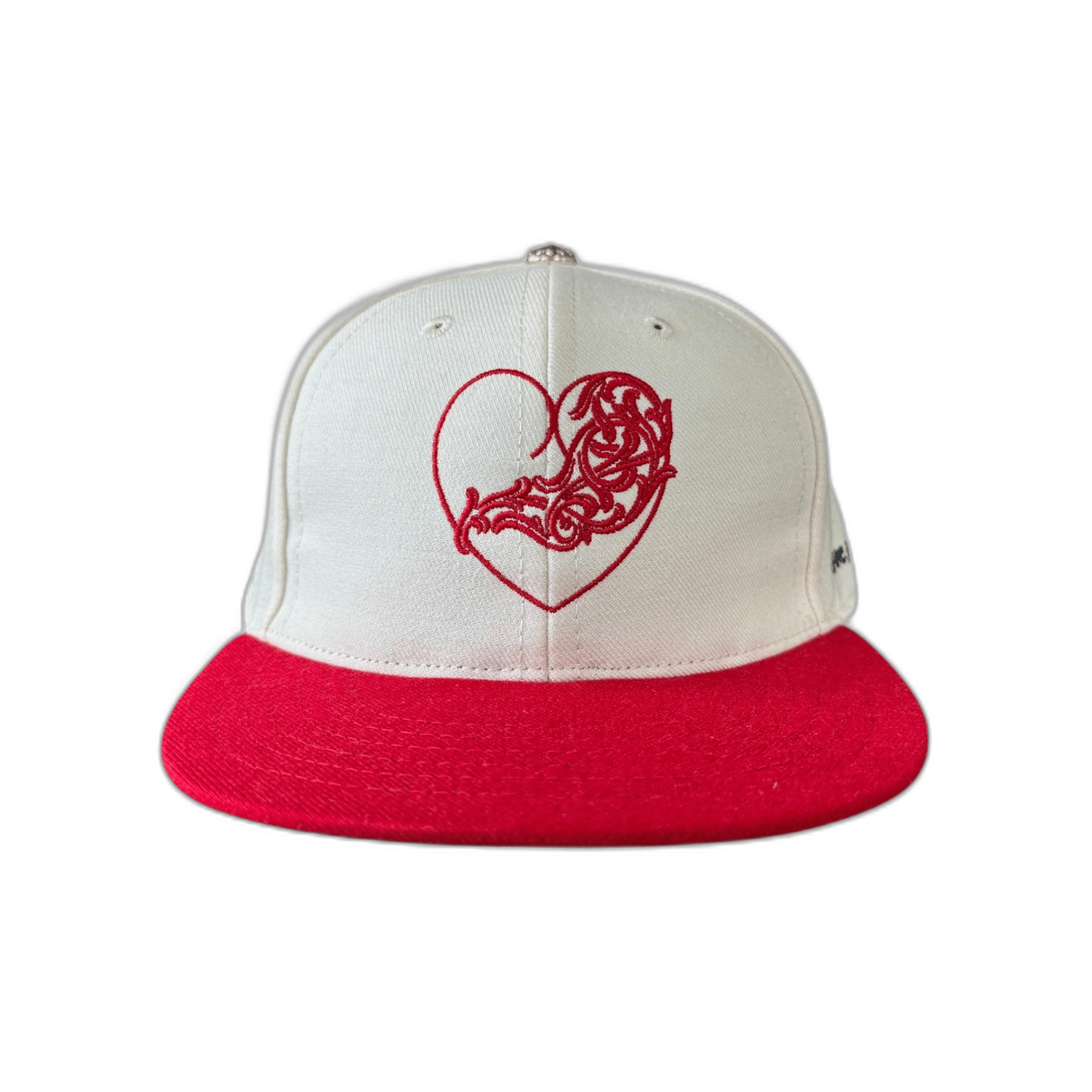 Chrome Hearts White & Red Heart Logo Fitted Hat - Morely TrendsChrome Hearts Type here:)