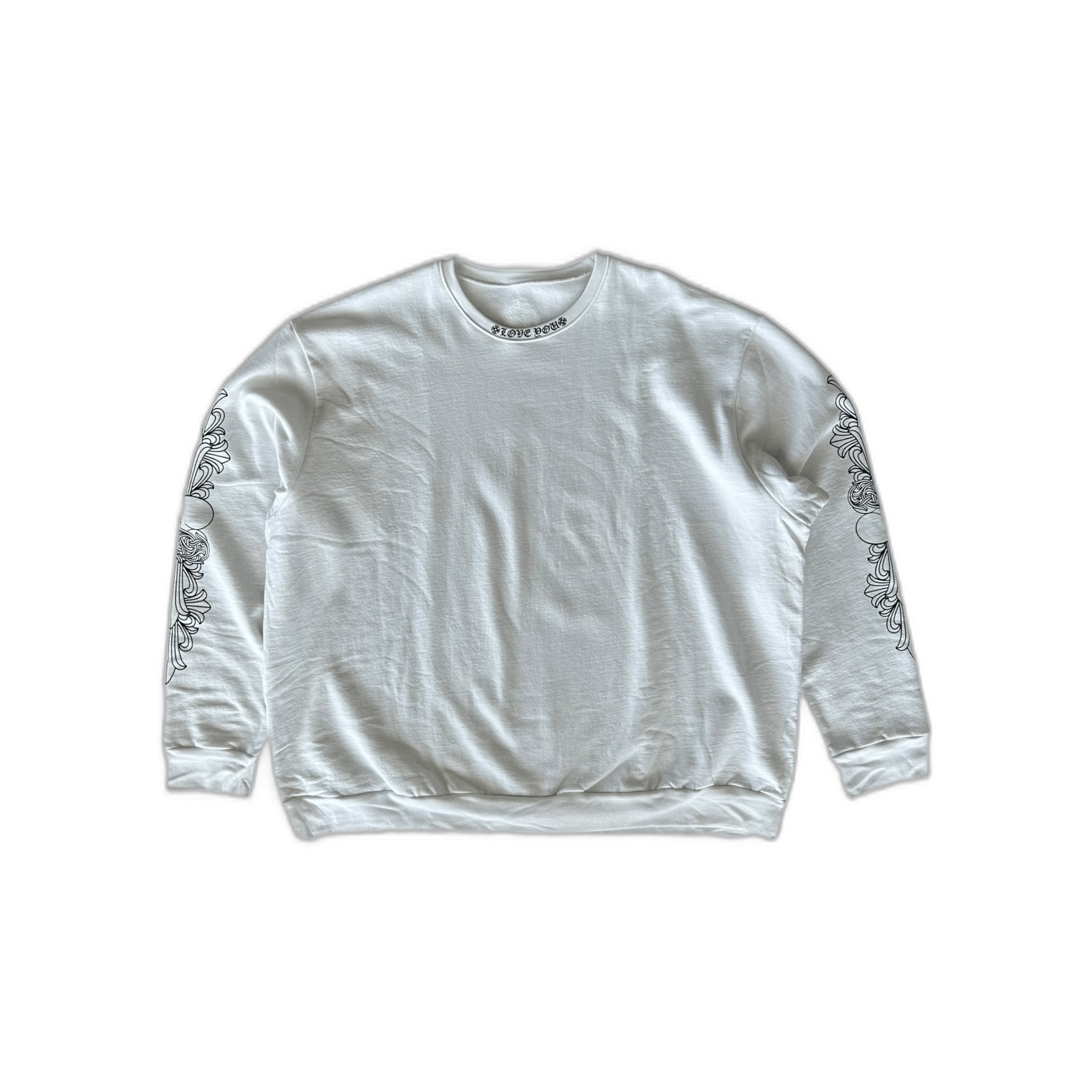 Chrome Hearts White & Black Love You Neck Logo Sweater - Morely TrendsChrome Hearts Type here:)