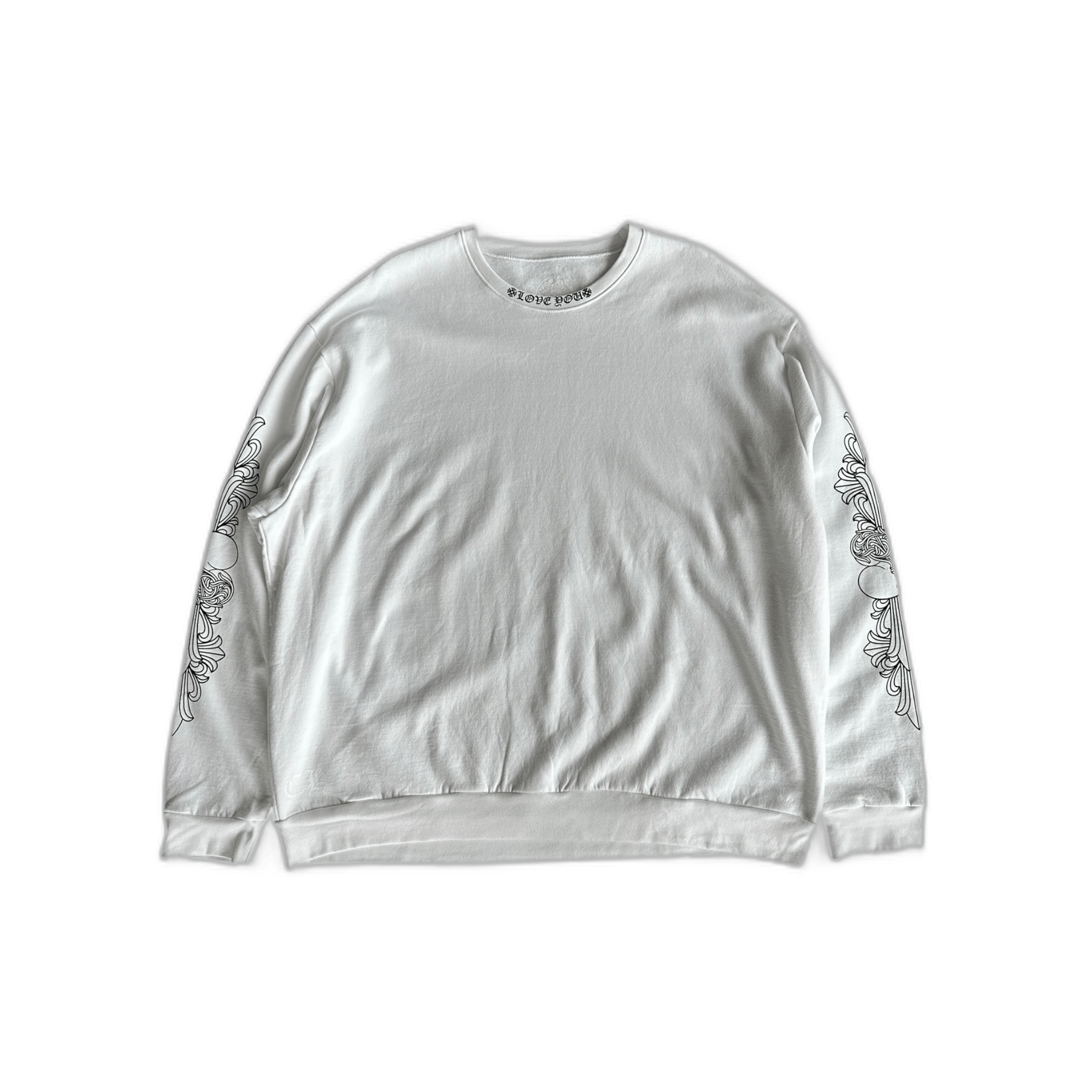 Chrome Hearts White & Black Love You Neck Logo Sweater - Morely TrendsChrome Hearts Type here:)