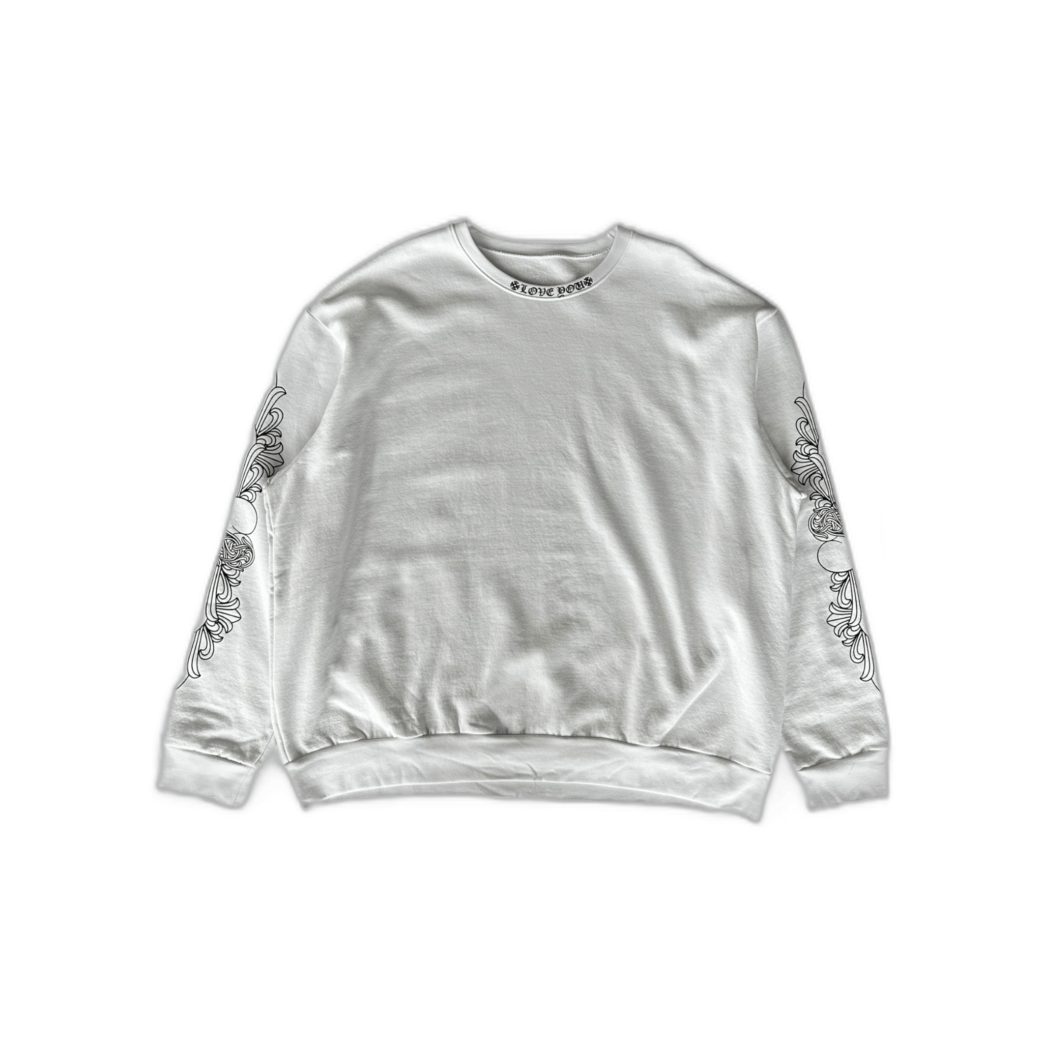 Chrome Hearts White & Black Love You Neck Logo Sweater - Morely TrendsChrome Hearts Type here:)