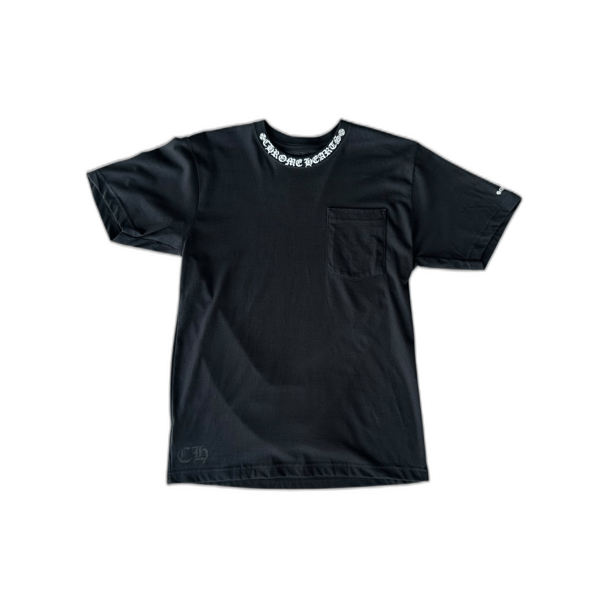 Chrome Hearts Black & White Neck Logo T-Shirt - Morely TrendsChrome Hearts Type here:)