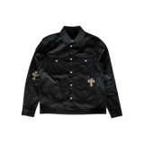 Chrome Hearts Black & Cheetah Cross Patch Work Dog Jacket - Morely TrendsChrome Hearts Type here:)