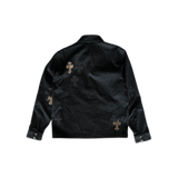 Chrome Hearts Black & Cheetah Cross Patch Work Dog Jacket - Morely TrendsChrome Hearts Type here:)