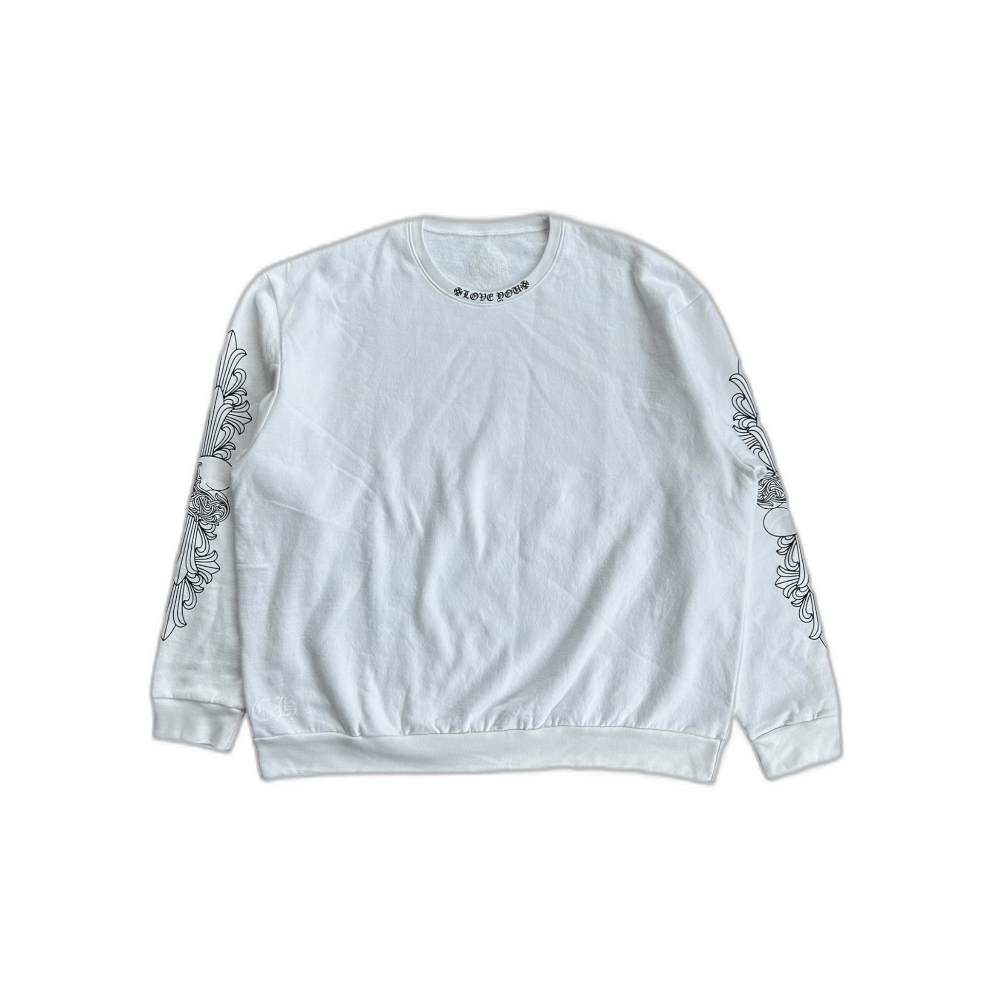 Chrome Hearts White & Black Love You Neck Logo Sweater - Morely TrendsChrome Hearts Type here:)