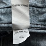 Chrome Hearts Levis Blue & Multicolor Cross Patch Denim Sherpa Jacket - Morely TrendsChrome Hearts Type here:)