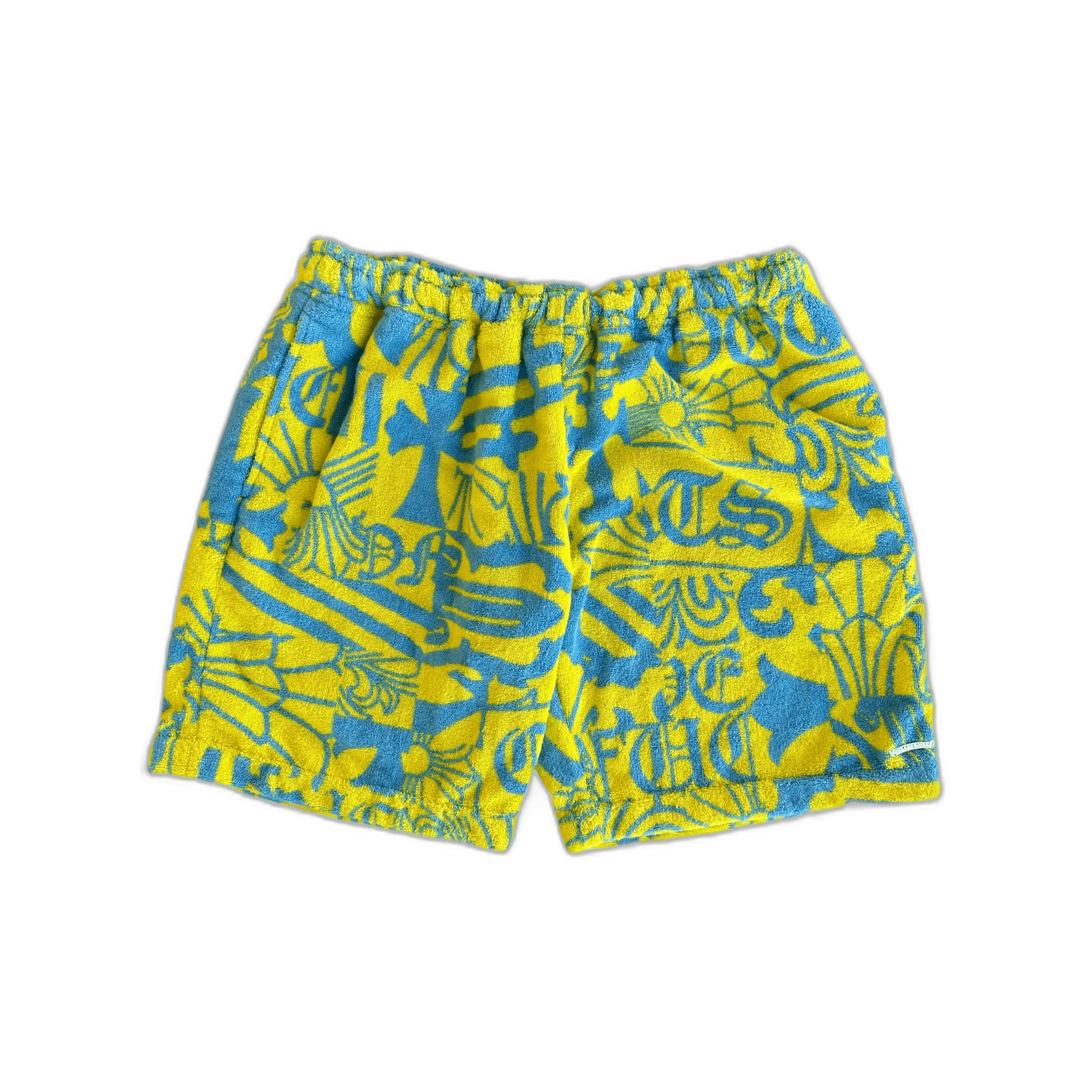 Chrome Hearts Yellow & Blue Print Towel Shorts - Morely TrendsChrome Hearts Type here:)