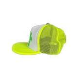 Chrome Hearts Neon Yellow Cemetery Cross Patch Trucker Hat - Morely TrendsChrome Hearts Type here:)