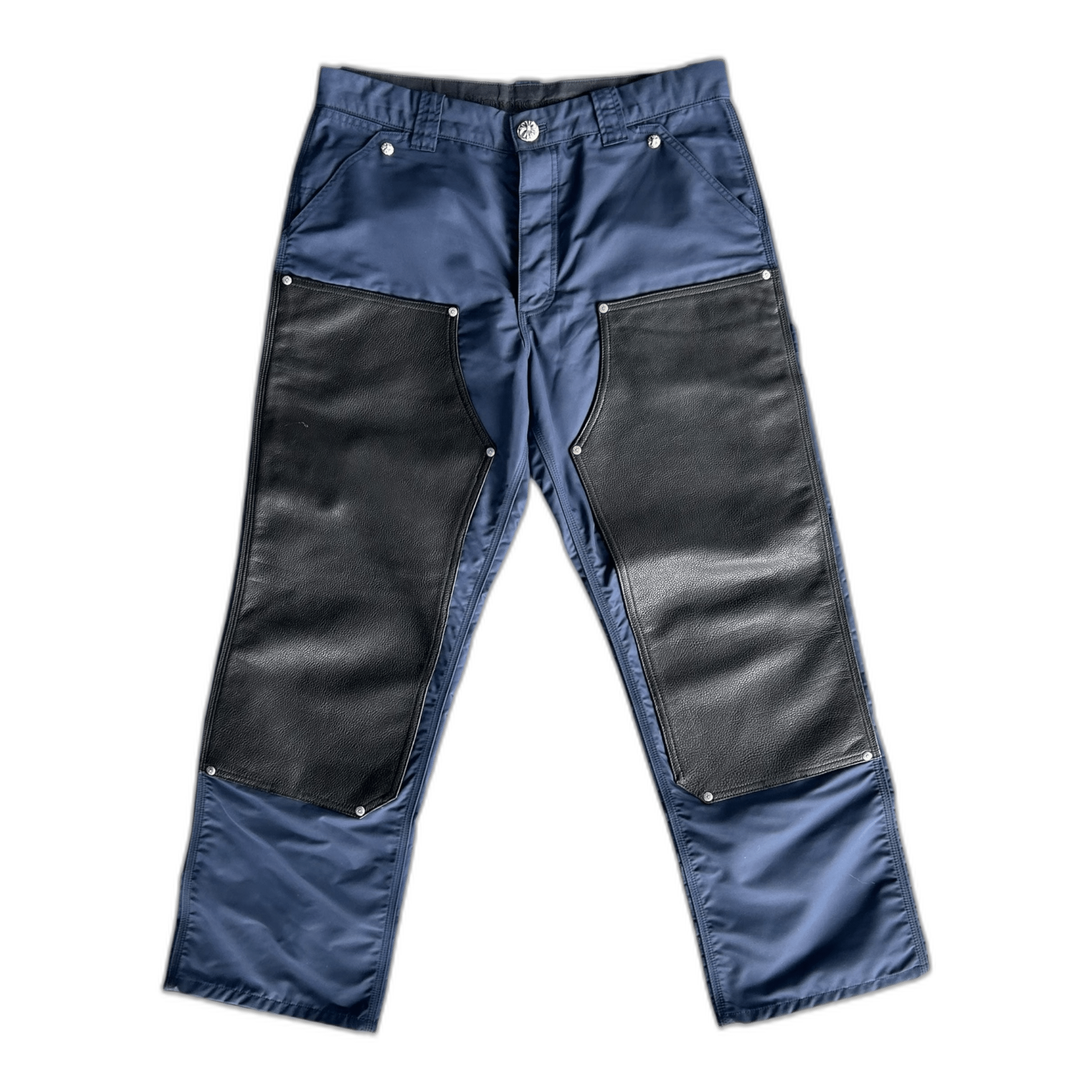 Chrome Hearts Navy Nylon & Leather Carpenter Pants - Morely TrendsChrome Hearts Type here:)