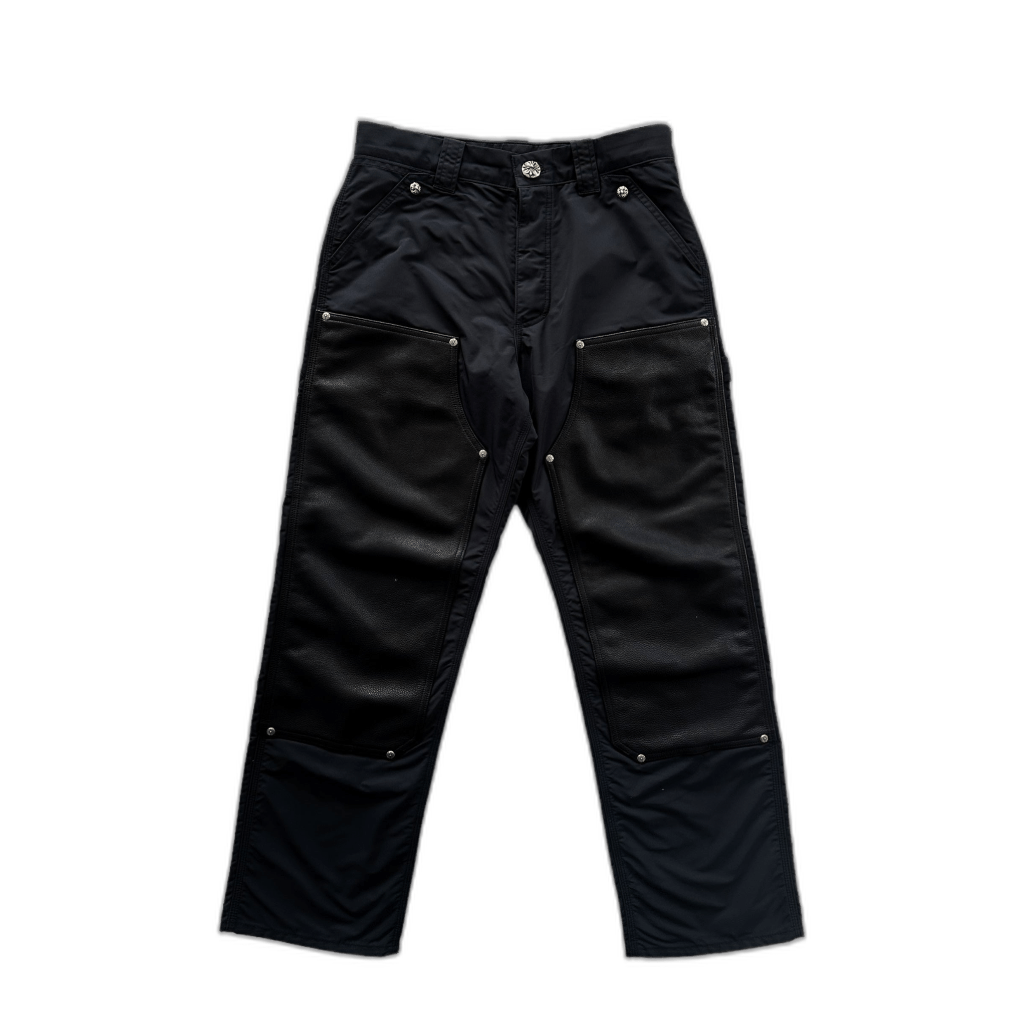 Chrome Hearts Black Nylon & Leather Carpenter Pants - Morely TrendsChrome Hearts Type here:)