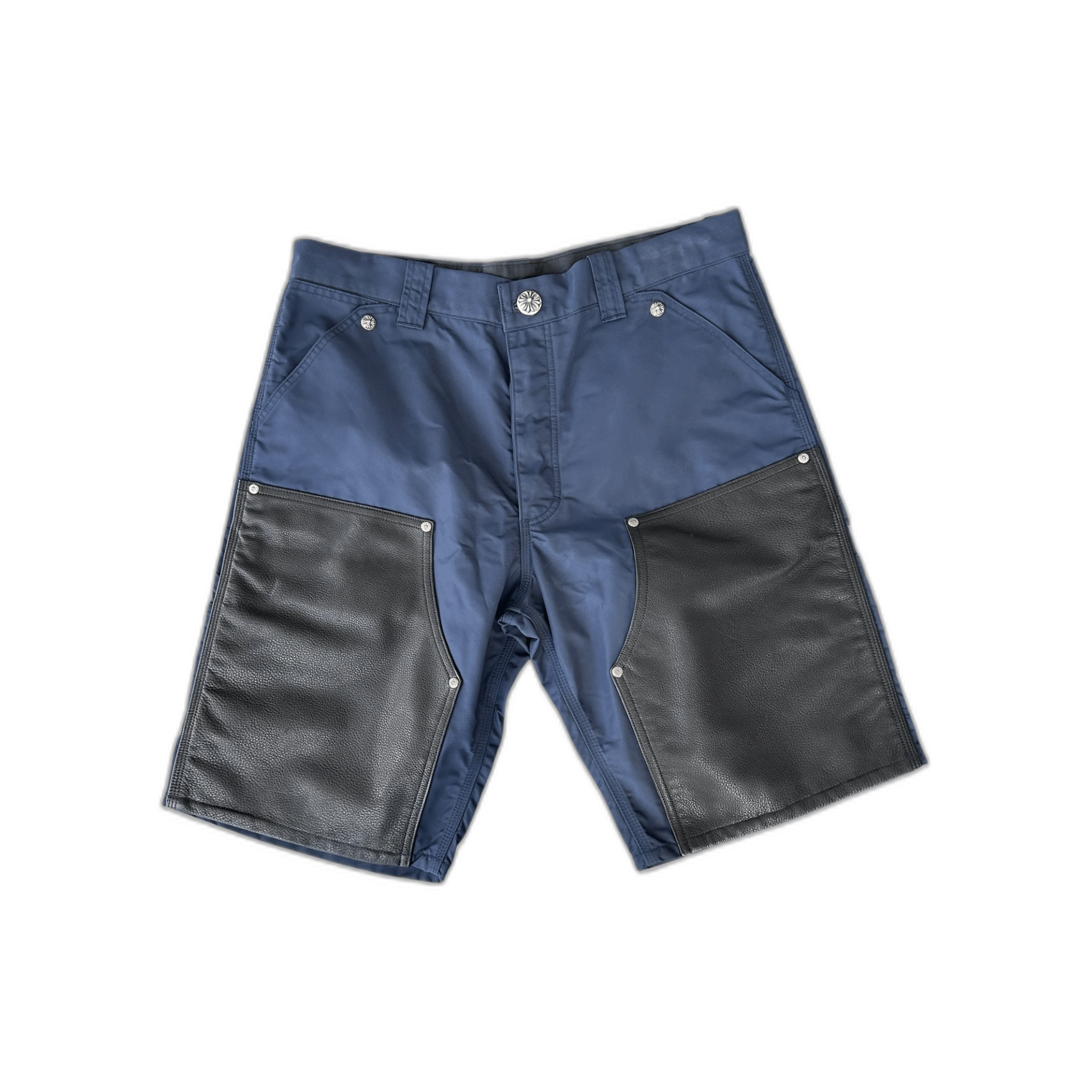Chrome Hearts Navy Nylon & Leather Carpenter Shorts - Morely TrendsChrome Hearts Type here:)