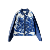 Louis Vuitton Blue Bandana Mixed Leather Jacket - Morely TrendsLouis Vuitton Type here:)
