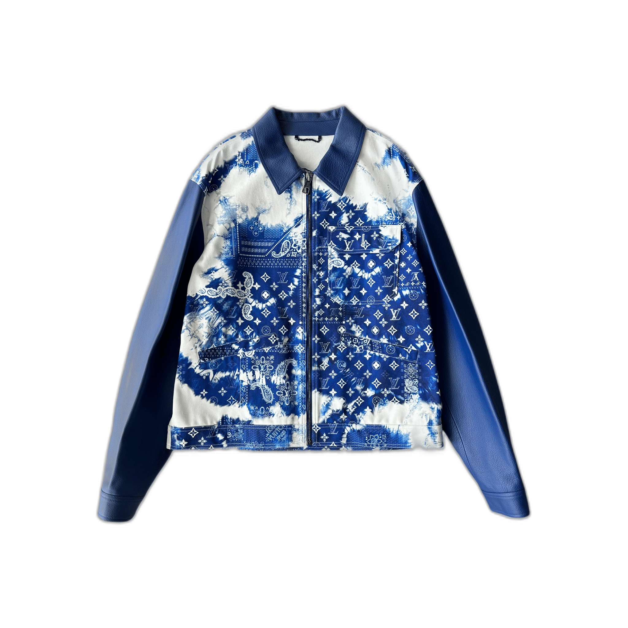 Louis Vuitton Blue Bandana Mixed Leather Jacket - Morely TrendsLouis Vuitton Type here:)