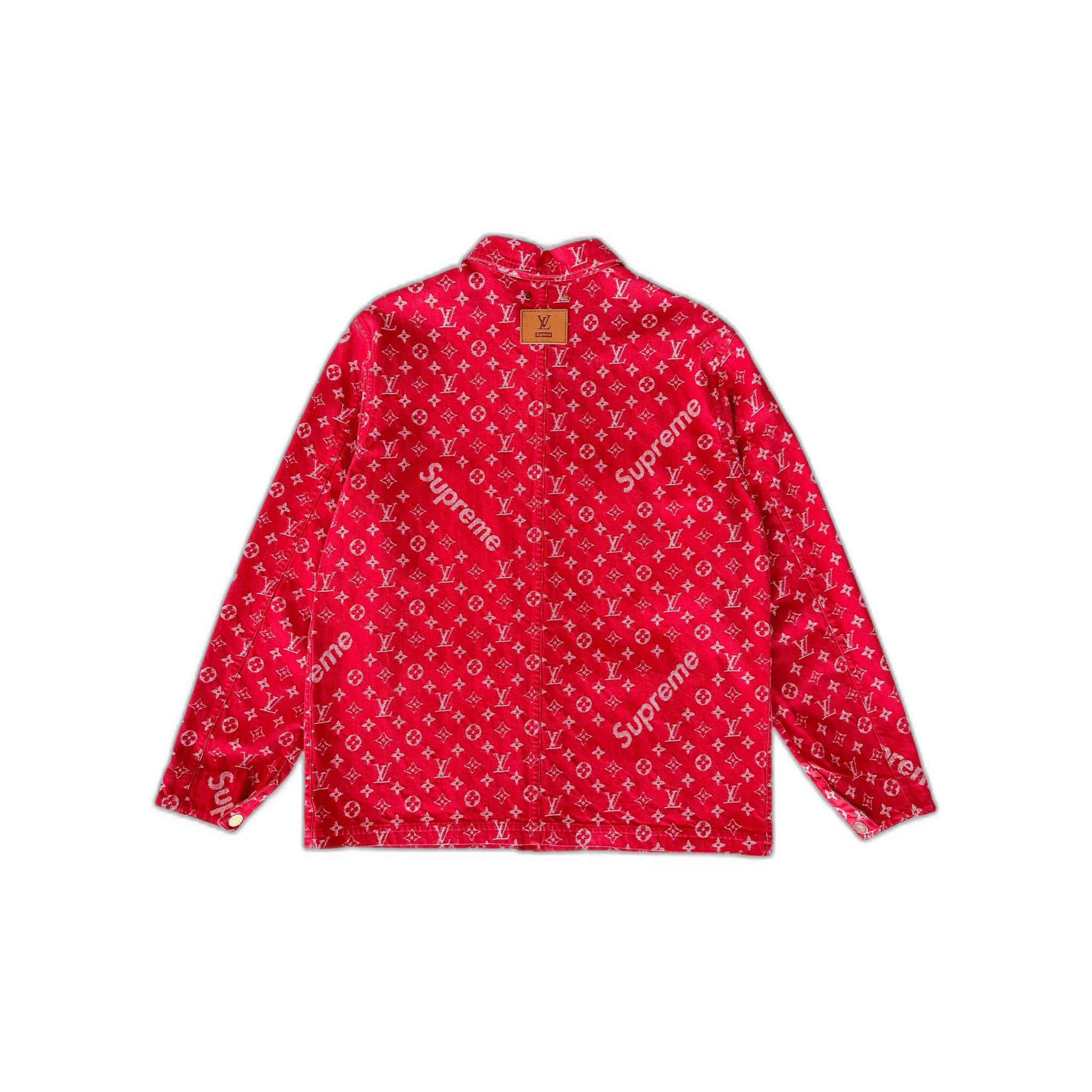 Louis Vuitton Supreme Red Monogram Chore Jacket 1/1 - Morely TrendsLouis Vuitton Type here:)