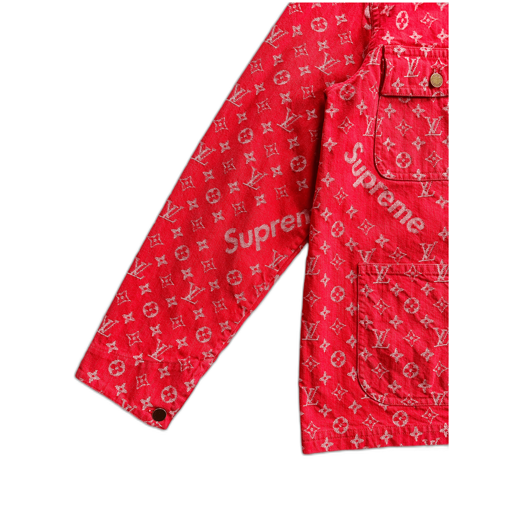 Louis Vuitton Supreme Red Monogram Chore Jacket 1/1 - Morely TrendsLouis Vuitton Type here:)