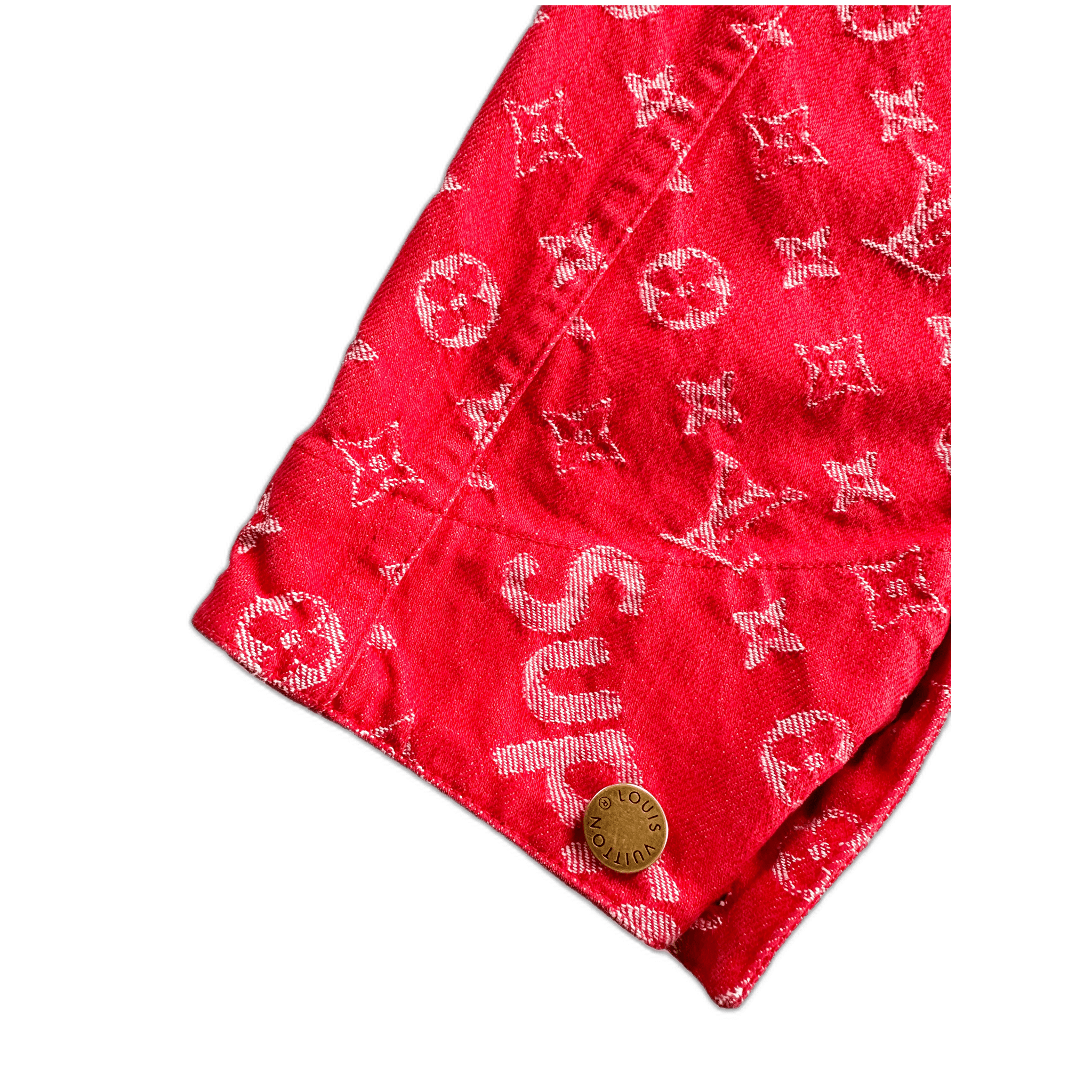 Louis Vuitton Supreme Red Monogram Chore Jacket 1/1 - Morely TrendsLouis Vuitton Type here:)