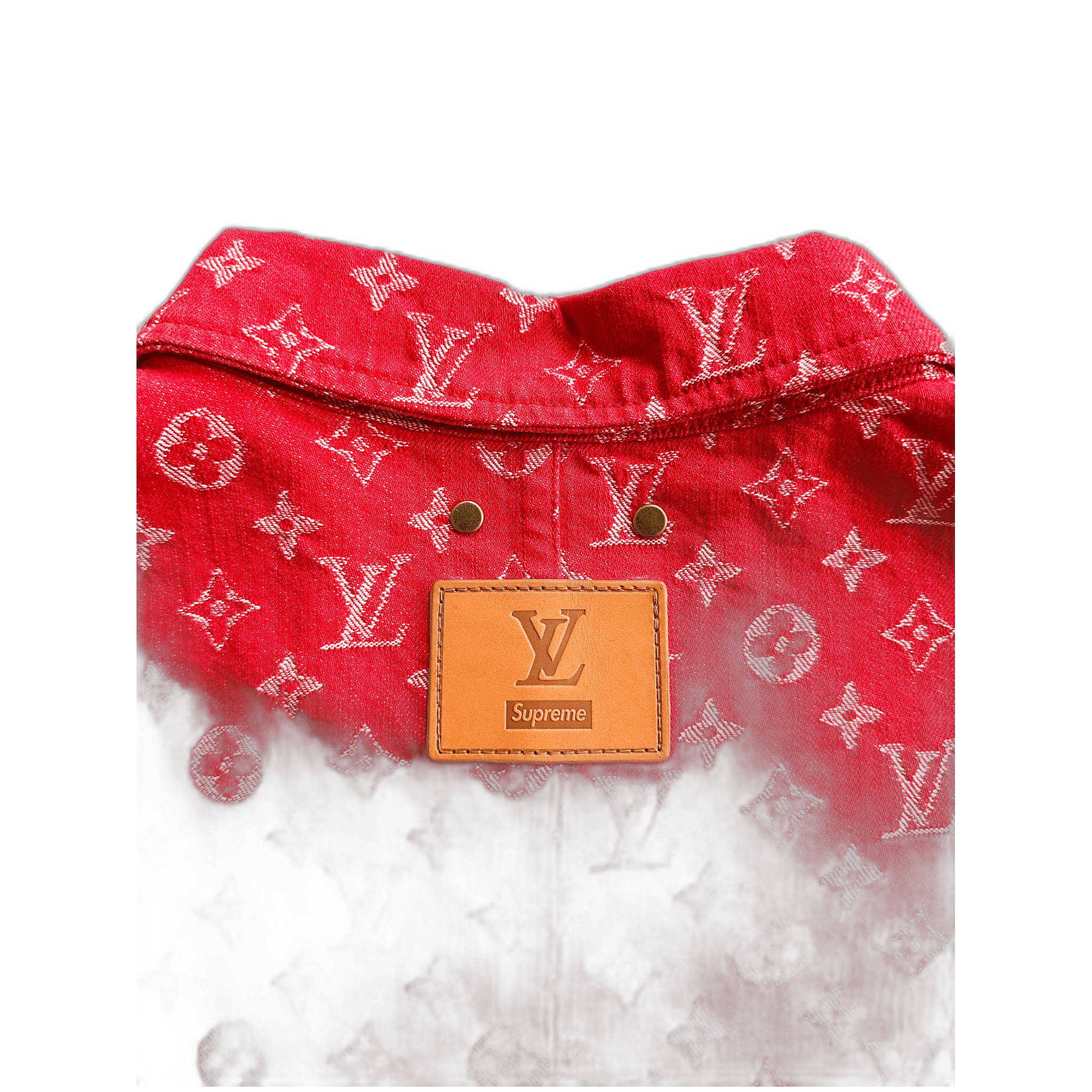 Louis Vuitton Supreme Red Monogram Chore Jacket 1/1 - Morely TrendsLouis Vuitton Type here:)