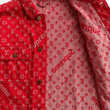 Louis Vuitton Supreme Red Monogram Chore Jacket 1/1 - Morely TrendsLouis Vuitton Type here:)