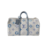 Louis Vuitton White & Blue Watercolor Monogram By The Pool Keepall 50 - Morely TrendsLouis Vuitton Type here:)