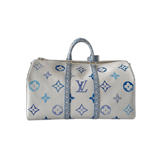 Louis Vuitton White & Blue Watercolor Monogram By The Pool Keepall 50 - Morely TrendsLouis Vuitton Type here:)