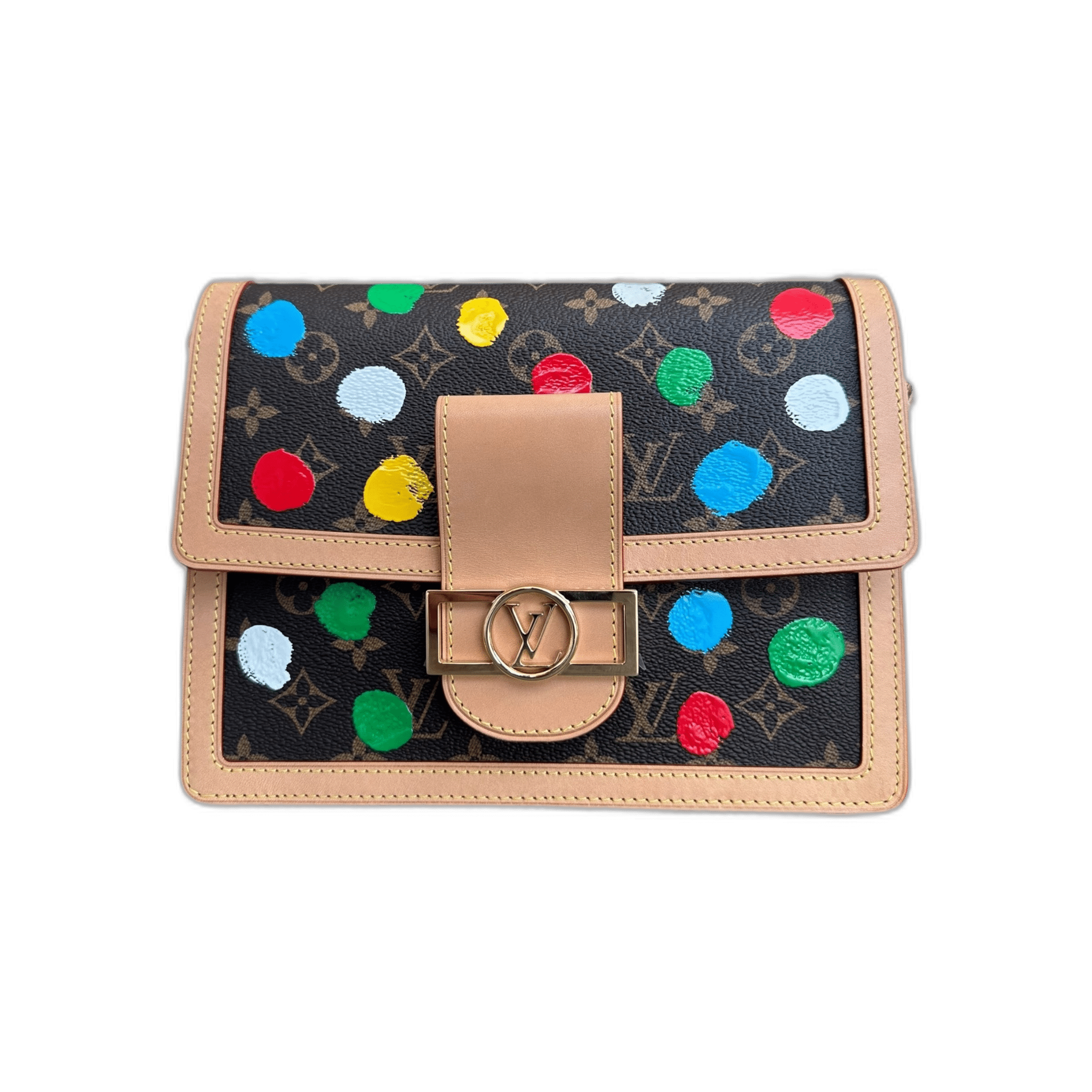 Louis Vuitton Yayoi Kusama Brown & Multicolor Polka Dot Monogram Dauphine - Morely TrendsLouis Vuitton Type here:)