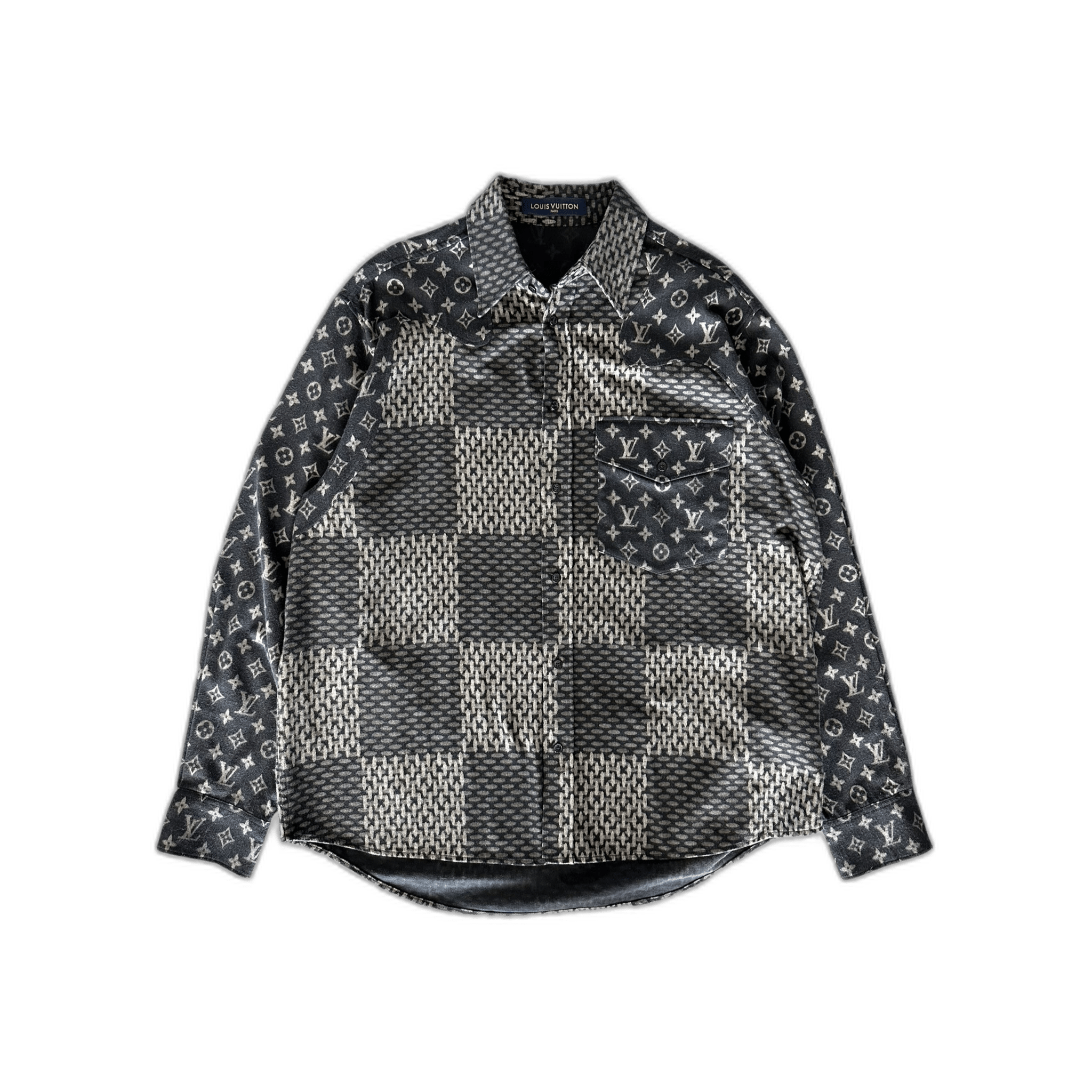 Louis Vuitton Nigo Grey Giant Damier Monogram Button Up Shirt - Morely TrendsLouis Vuitton Type here:)