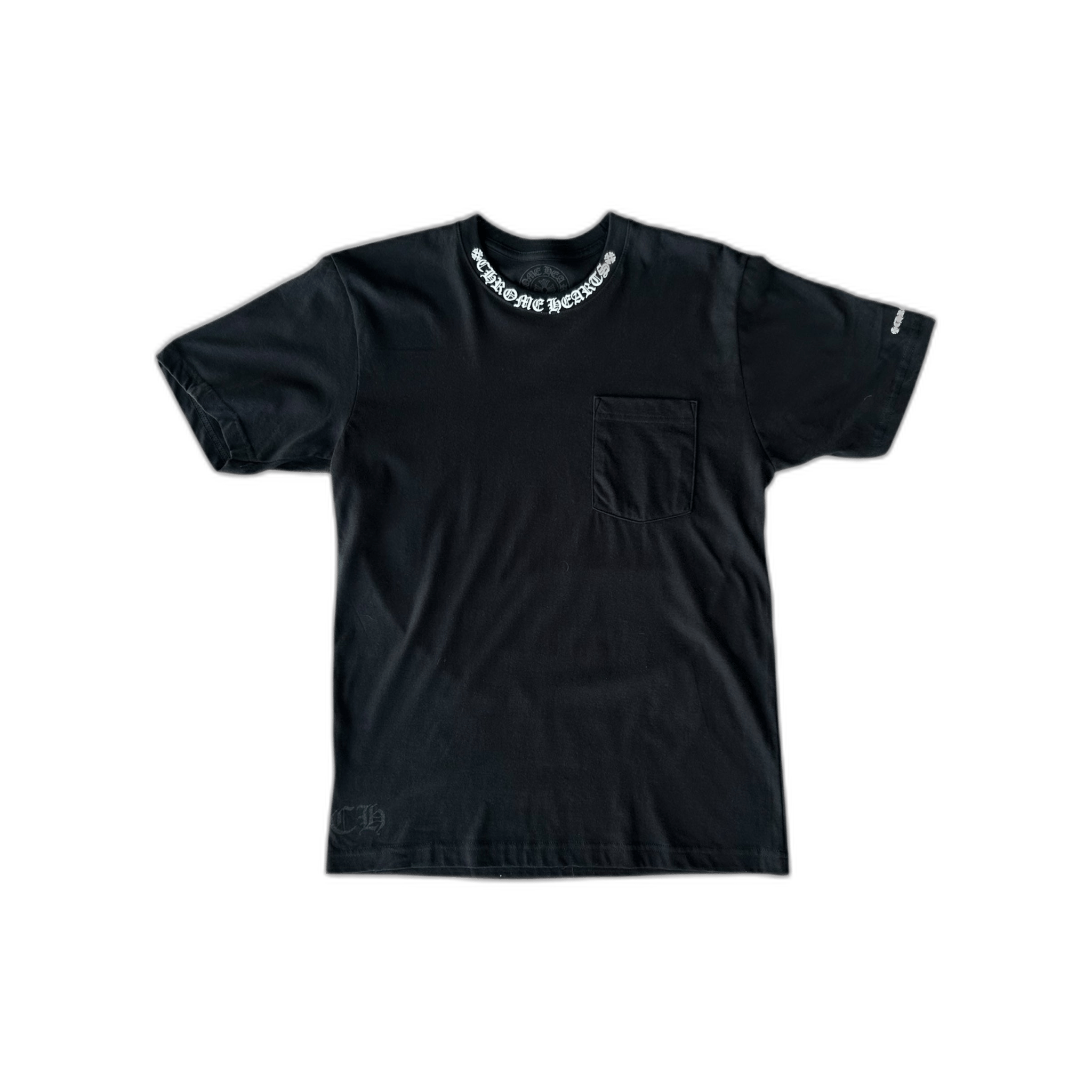Chrome Hearts Black & White Neck Logo T-Shirt - Morely TrendsChrome Hearts Type here:)