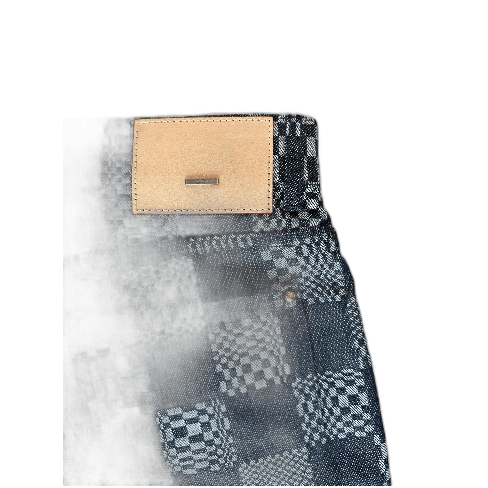 Louis Vuitton Navy Distorted Damier Print Jeans - Morely TrendsLouis Vuitton Type here:)