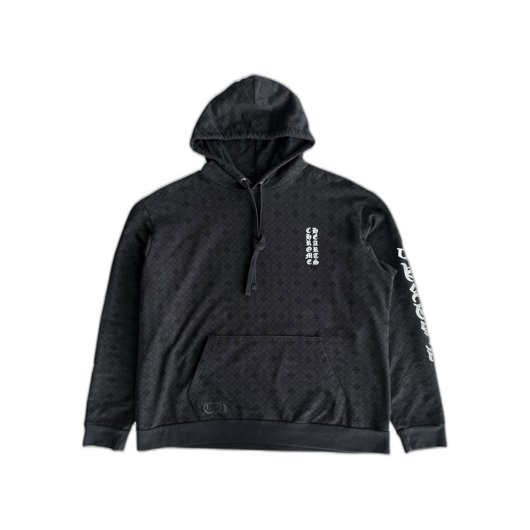 Chrome Hearts Black & White Cross Jacquard Horseshoe Logo Hoodie - Morely TrendsChrome Hearts Type here:)