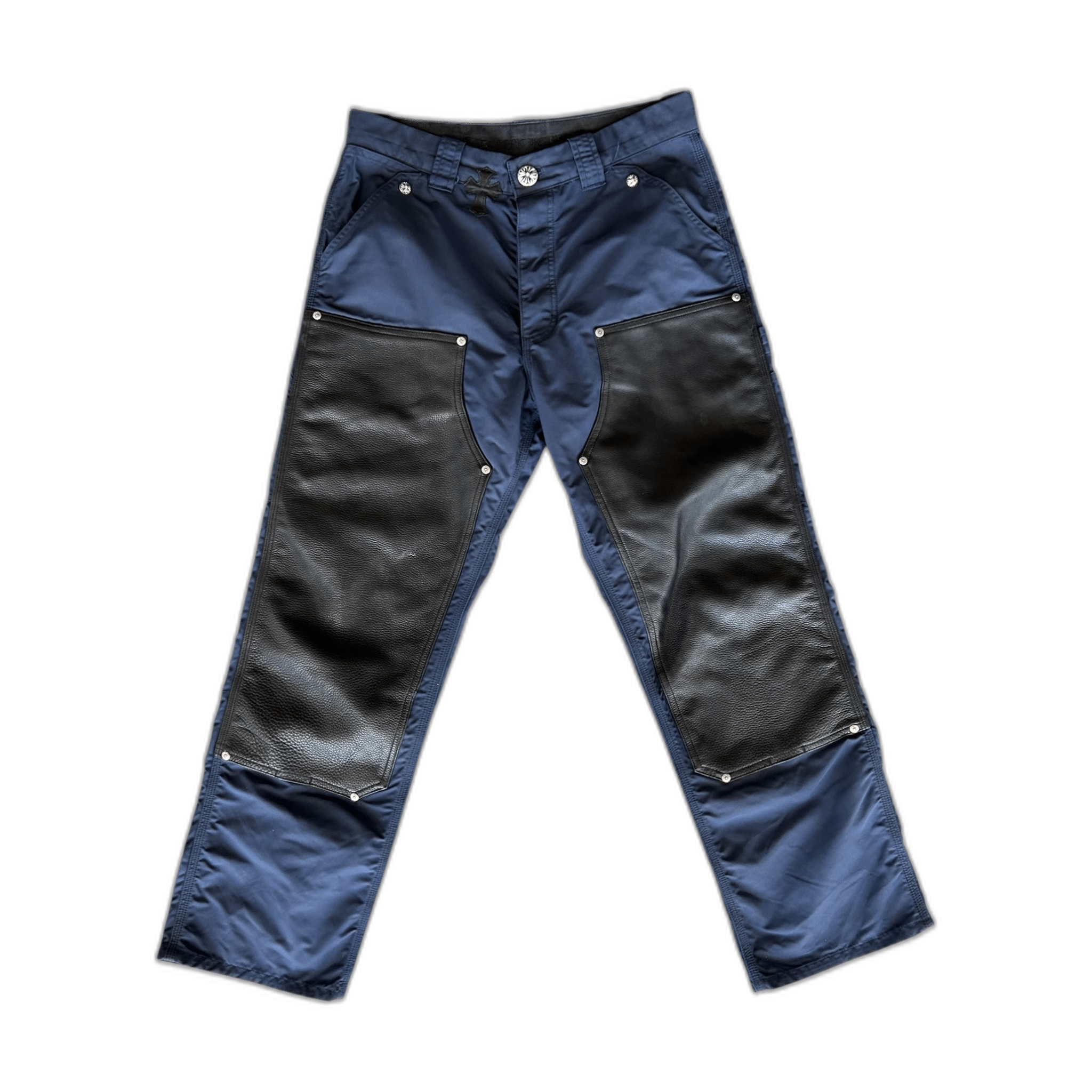 Chrome Hearts Navy Nylon & Leather Carpenter Pants - Morely TrendsChrome Hearts Type here:)