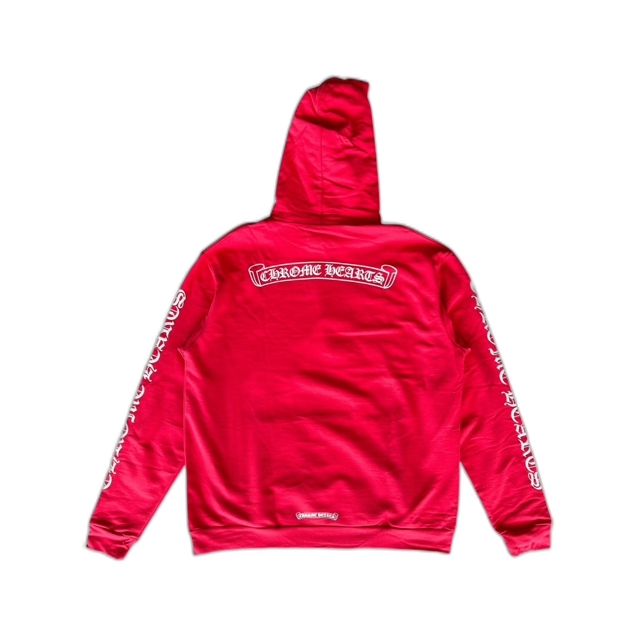 Chrome Hearts Red & White Scroll Logo Hoodie - Morely TrendsChrome Hearts Type here:)