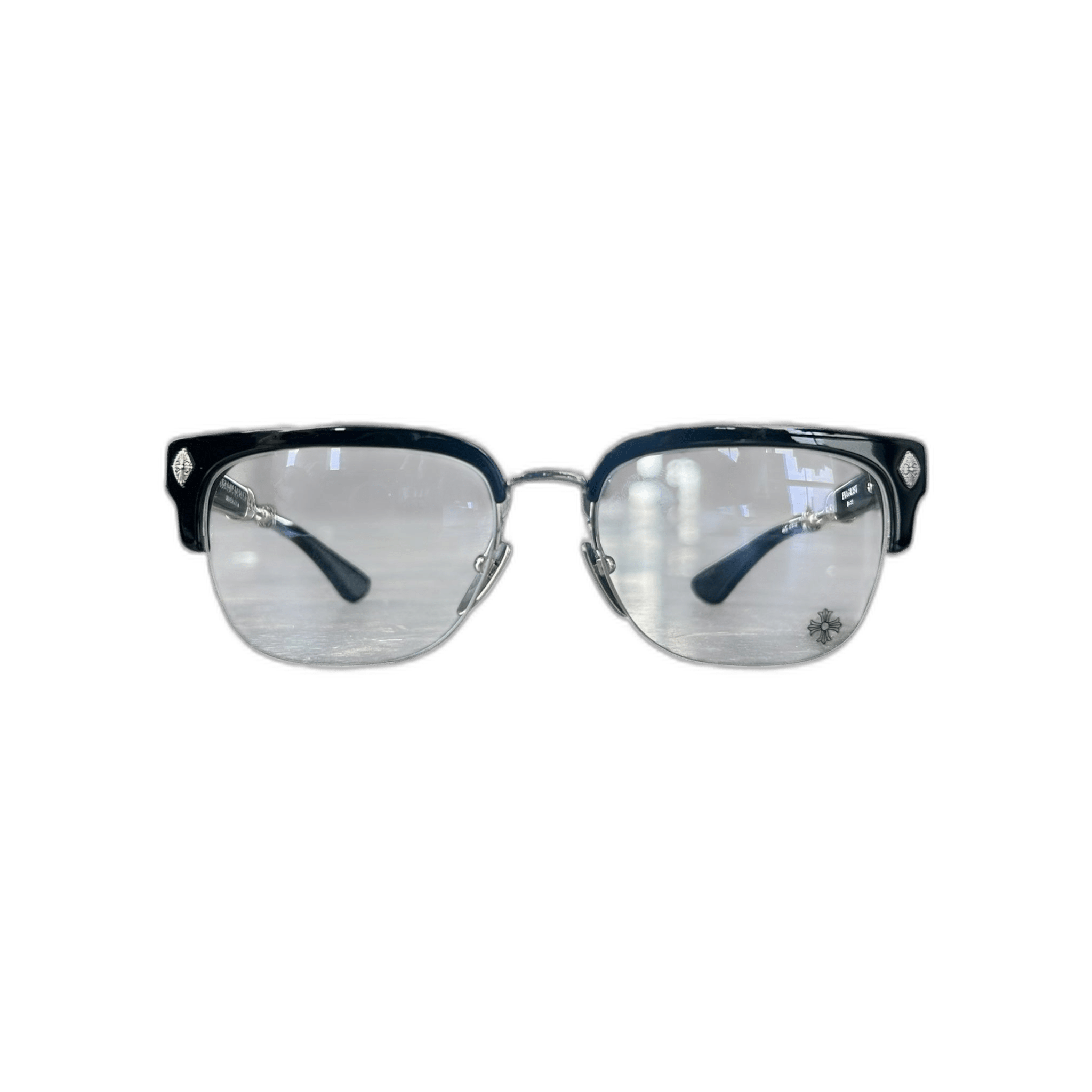 Chrome Hearts Black & Silver Evagilist Glasses - Morely TrendsChrome Hearts Type here:)